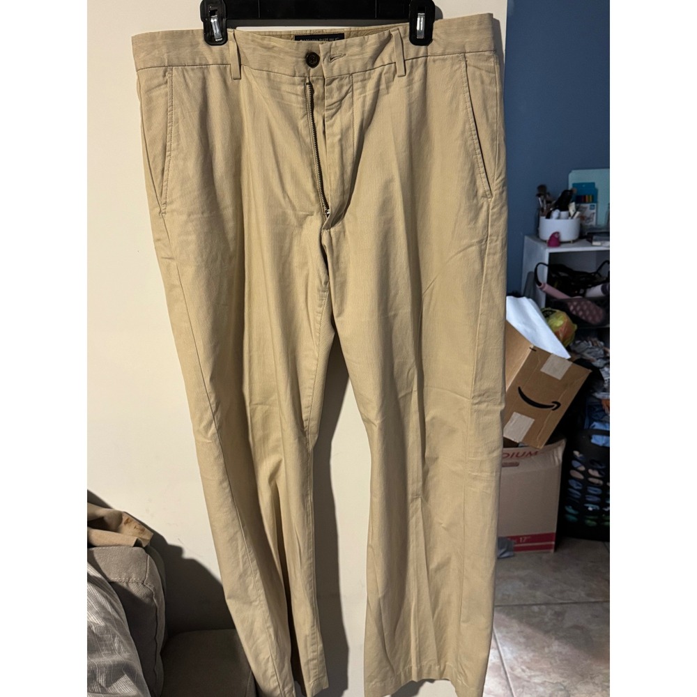 Banana Republic Mens Khaki Tan Cotton Straight Leg Pants 36x30 Utility Pocket